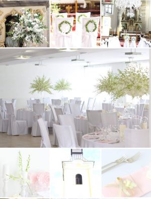 Biela svadobná výzdoba.
Kvety - dendrobium 
Svadobná výzdoba kostola v Udiči