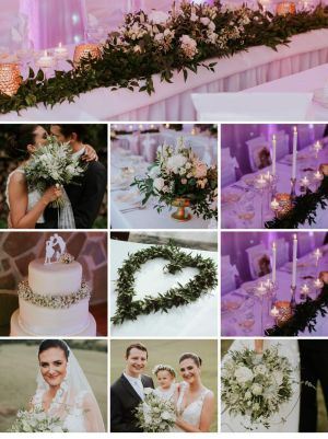 Svadobná výzdoba bielo zelená