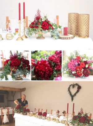 Svadobná výzdoba v červenej farbe