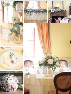 Svadobná výzdoba v púdrovej farbe